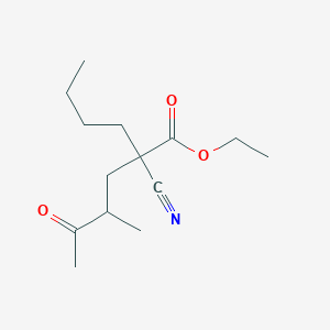 molecular formula C14H23NO3 B14315127 Ethyl 2-butyl-2-cyano-4-methyl-5-oxohexanoate CAS No. 113643-66-6