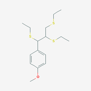 molecular formula C16H26OS3 B14315167 1-Methoxy-4-[1,2,3-tris(ethylsulfanyl)propyl]benzene CAS No. 114175-62-1