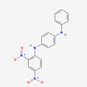 molecular formula C18H14N4O4 B14315187 1,4-Benzenediamine, N-(2,4-dinitrophenyl)-N'-phenyl- CAS No. 111454-05-8