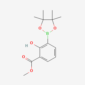 molecular formula C14H19BO5 B1431519 Methyl 2-hydroxy-3-(tetramethyl-1,3,2-dioxaborolan-2-yl)benzoate CAS No. 1421322-59-9