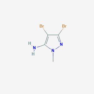 molecular formula C4H5Br2N3 B1431522 3,4-Dibromo-1-methyl-1H-pyrazol-5-amine CAS No. 1426958-35-1