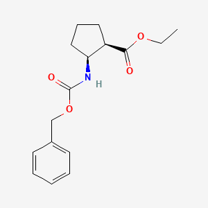 molecular formula C16H21NO4 B1431526 Ethyl (1R,2S)-2-(Cbz-amino)cyclopentanecarboxylate CAS No. 1140972-27-5