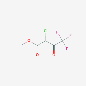molecular formula C5H4ClF3O3 B14315274 Butanoic acid, 2-chloro-4,4,4-trifluoro-3-oxo-, methyl ester CAS No. 106775-98-8