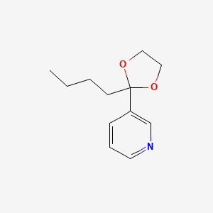 molecular formula C12H17NO2 B14315276 3-(2-Butyl-1,3-dioxolan-2-YL)pyridine CAS No. 113590-42-4