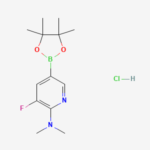 molecular formula C13H21BClFN2O2 B1431534 2-(N,N-Dimethylamino)-3-fluoropyridine-5-boronic acid pinacol ester hydrochloride CAS No. 1548827-81-1