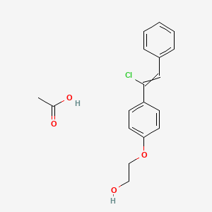 molecular formula C18H19ClO4 B14315582 Acetic acid;2-[4-(1-chloro-2-phenylethenyl)phenoxy]ethanol CAS No. 113158-04-6