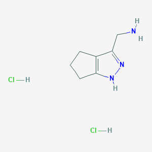 molecular formula C7H13Cl2N3 B1431563 (1,4,5,6-Tetrahydrocyclopenta[c]pyrazol-3-ylmethyl)amine dihydrochloride CAS No. 1439905-47-1