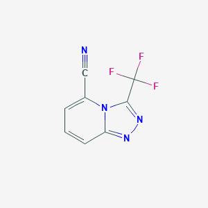 molecular formula C8H3F3N4 B1431567 3-(Trifluoromethyl)-[1,2,4]triazolo[4,3-a]pyridine-5-carbonitrile CAS No. 1440512-63-9