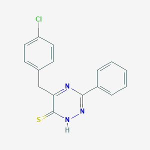 molecular formula C16H12ClN3S B143158 3-Phenyl-5-(4-chlorobenzyl)-1,2,4-triazine-6(1H)-thione CAS No. 127525-52-4