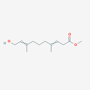 molecular formula C13H22O3 B14315802 Methyl 10-hydroxy-4,8-dimethyldeca-3,8-dienoate CAS No. 111351-07-6