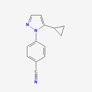 molecular formula C13H11N3 B1431587 4-(5-Cyclopropylpyrazol-1-YL)benzonitrile CAS No. 1400645-43-3