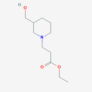 molecular formula C11H21NO3 B14316064 Ethyl 3-[3-(hydroxymethyl)piperidin-1-yl]propanoate CAS No. 106694-58-0