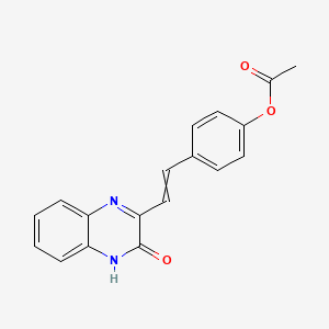 molecular formula C18H14N2O3 B14316078 4-[2-(3-Oxo-3,4-dihydroquinoxalin-2-yl)ethenyl]phenyl acetate CAS No. 113711-50-5