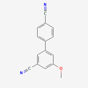 molecular formula C15H10N2O B1431610 3-(4-Cyanophenyl)-5-methoxybenzonitrile CAS No. 1445322-49-5