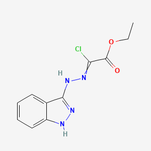 molecular formula C11H11ClN4O2 B14316101 Ethyl chloro[2-(1H-indazol-3-yl)hydrazinylidene]acetate CAS No. 112672-30-7