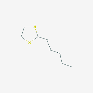 molecular formula C8H14S2 B14316128 2-(Pent-1-EN-1-YL)-1,3-dithiolane CAS No. 108555-43-7