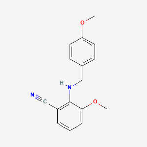 molecular formula C16H16N2O2 B1431619 3-Methoxy-2-(4-methoxybenzylamino)benzonitrile CAS No. 1437794-83-6
