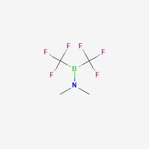 molecular formula C4H6BF6N B14316269 Boranamine, N,N-dimethyl-1,1-bis(trifluoromethyl)- CAS No. 105224-90-6