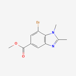 molecular formula C11H11BrN2O2 B1431633 Methyl 7-bromo-1,2-dimethylbenzodiazole-5-carboxylate CAS No. 1420800-28-7