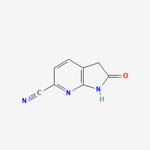 molecular formula C8H5N3O B1431640 2-oxo-2,3-dihydro-1H-pyrrolo[2,3-b]pyridine-6-carbonitrile CAS No. 1190317-09-9