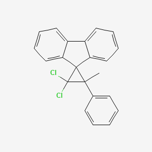 molecular formula C22H16Cl2 B14316488 2,2-Dichloro-3-methyl-3-phenylspiro[cyclopropane-1,9'-fluorene] CAS No. 113547-20-9