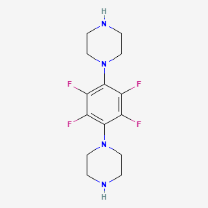 molecular formula C14H18F4N4 B1431653 1,4-Dipiperazino-2,3,5,6-tetrafluorobenzene CAS No. 502616-02-6