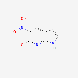molecular formula C8H7N3O3 B1431673 6-Methoxy-5-nitro-1H-pyrrolo[2,3-b]pyridine CAS No. 1260386-18-2