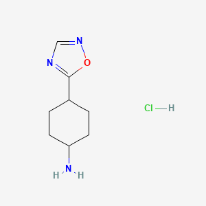 molecular formula C8H14ClN3O B1431687 4-(1,2,4-Oxadiazol-5-yl)cyclohexan-1-amine hydrochloride CAS No. 1384430-51-6