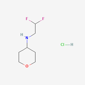 molecular formula C7H14ClF2NO B1431689 N-(2,2-difluoroethyl)oxan-4-amine hydrochloride CAS No. 1384429-56-4