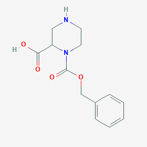 molecular formula C13H16N2O4 B143169 1-((Benzyloxy)carbonyl)piperazine-2-carboxylic acid CAS No. 129365-24-8