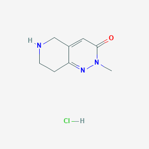 molecular formula C8H12ClN3O B1431693 2-methyl-2H,3H,5H,6H,7H,8H-pyrido[4,3-c]pyridazin-3-one hydrochloride CAS No. 1376227-04-1