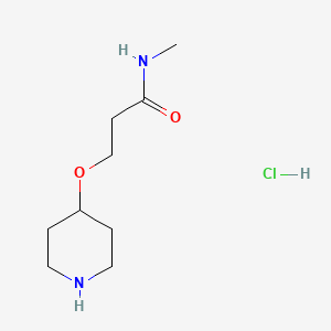 molecular formula C9H19ClN2O2 B1431697 N-methyl-3-(piperidin-4-yloxy)propanamide hydrochloride CAS No. 1376377-40-0
