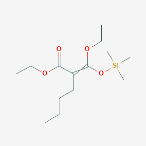molecular formula C14H28O4Si B14316989 Ethyl 2-{ethoxy[(trimethylsilyl)oxy]methylidene}hexanoate CAS No. 113021-06-0