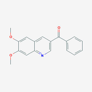 molecular formula C18H15NO3 B14317007 Methanone, (6,7-dimethoxy-3-quinolinyl)phenyl- CAS No. 107572-53-2