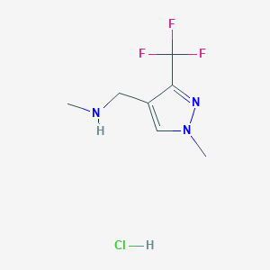 molecular formula C7H11ClF3N3 B1431702 methyl({[1-methyl-3-(trifluoromethyl)-1H-pyrazol-4-yl]methyl})amine hydrochloride CAS No. 1423024-17-2