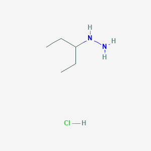 molecular formula C5H15ClN2 B1431703 1-(Pentan-3-yl)hydrazine hydrochloride CAS No. 221024-42-6