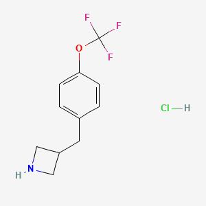 molecular formula C11H13ClF3NO B1431708 3-{[4-(Trifluoromethoxy)phenyl]methyl}azetidine hydrochloride CAS No. 1394688-94-8