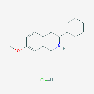 molecular formula C16H24ClNO B1431711 3-Cyclohexyl-7-methoxy-1,2,3,4-tetrahydroisoquinoline hydrochloride CAS No. 1384427-75-1