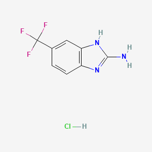 molecular formula C8H7ClF3N3 B1431713 5-(trifluoromethyl)-1H-1,3-benzodiazol-2-amine hydrochloride CAS No. 1423033-54-8