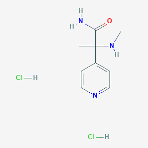 molecular formula C9H15Cl2N3O B1431715 2-(Methylamino)-2-(pyridin-4-yl)propanamide dihydrochloride CAS No. 1423029-48-4