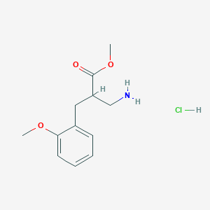 molecular formula C12H18ClNO3 B1431716 Methyl 3-amino-2-[(2-methoxyphenyl)methyl]propanoate hydrochloride CAS No. 1423024-92-3