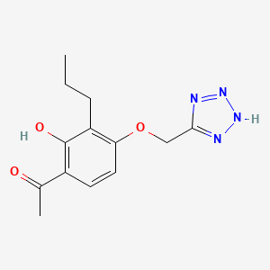 molecular formula C13H16N4O3 B14317176 Ethanone,1-(2-hydroxy-3-propyl-4-(2H-tetrazol-5-ylmethoxy)phenyl)- CAS No. 106627-21-8