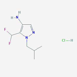 molecular formula C8H14ClF2N3 B1431719 5-(difluoromethyl)-1-(2-methylpropyl)-1H-pyrazol-4-amine hydrochloride CAS No. 1423023-88-4