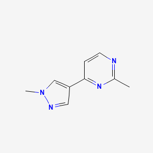 molecular formula C9H10N4 B1431721 2-methyl-4-(1-methyl-1H-pyrazol-4-yl)pyrimidine CAS No. 1427379-21-2
