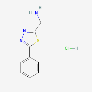 molecular formula C9H10ClN3S B1431723 (5-Phenyl-1,3,4-thiadiazol-2-yl)methanamine hydrochloride CAS No. 1228880-32-7