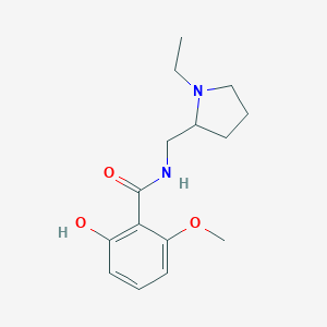 molecular formula C15H22N2O3 B143173 N-[(1-ethylpyrrolidin-2-yl)methyl]-2-hydroxy-6-methoxybenzamide CAS No. 131060-07-6