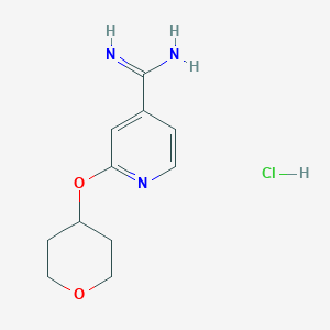 2-(Oxan-4-yloxy)pyridine-4-carboximidamide hydrochloride