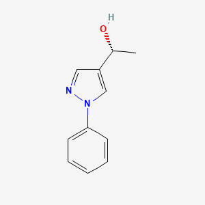 molecular formula C11H12N2O B1431737 (1R)-1-(1-phenyl-1H-pyrazol-4-yl)ethan-1-ol CAS No. 1394051-16-1