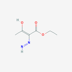 molecular formula C6H10N2O3 B14317382 ethyl (E)-2-diazenyl-3-hydroxybut-2-enoate 