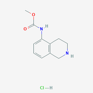 molecular formula C11H15ClN2O2 B1431746 methyl N-(1,2,3,4-tetrahydroisoquinolin-5-yl)carbamate hydrochloride CAS No. 1394041-21-4
